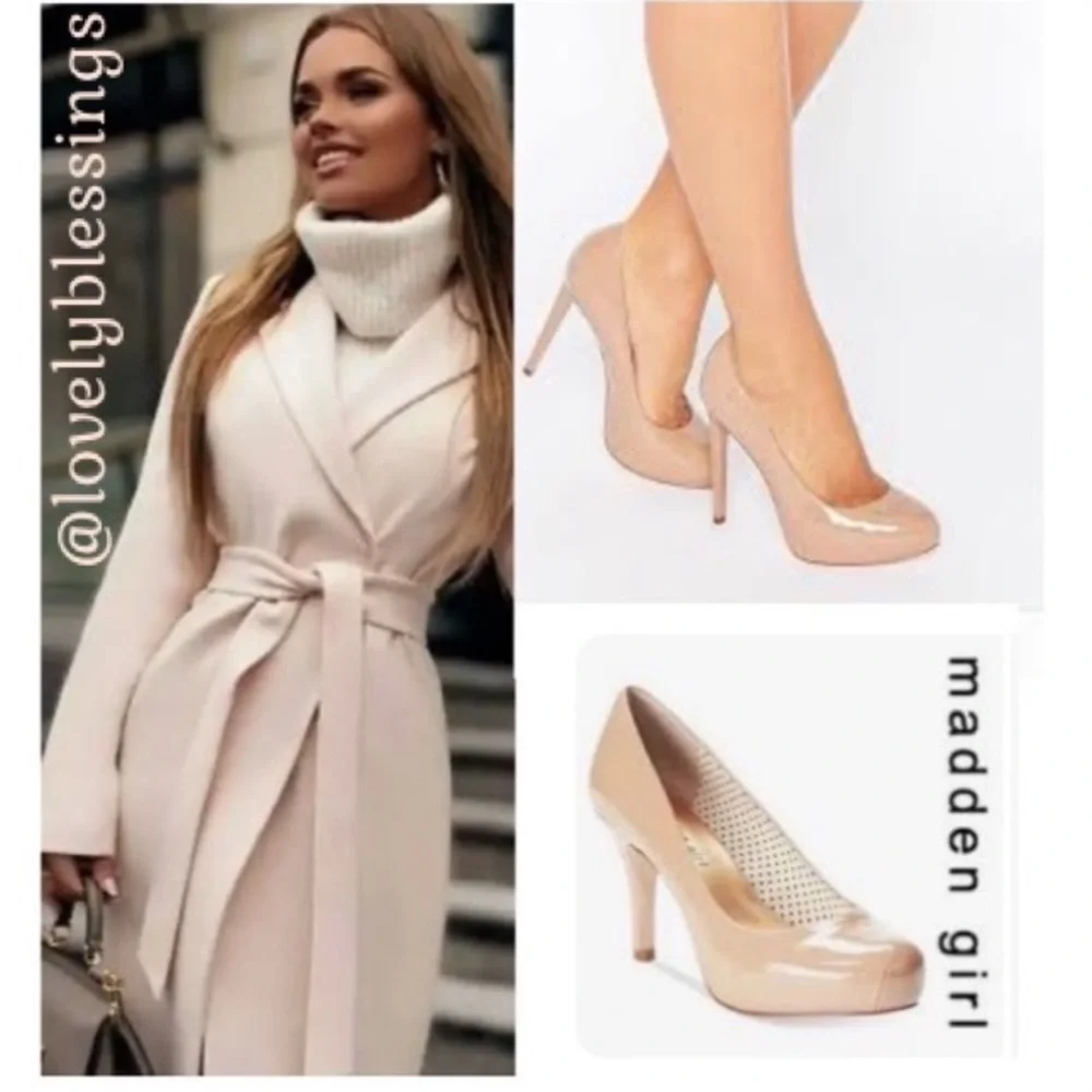 Nude Beige Stiletto Steve Madden Girl Getta Round Toe Heel Platform Pumps Size 9